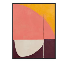 Moderne Framed Canvas 70 x 90 x 4cm Burgundy & Orange Multi