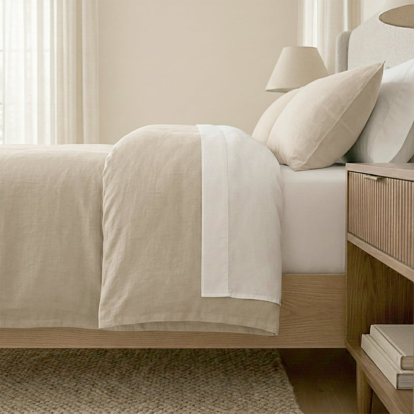 Washed Linen Cotton Quilt Cover Set Natural
