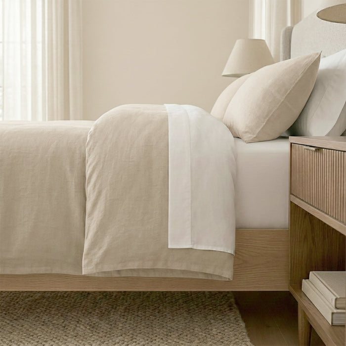 Washed Linen Cotton Quilt Cover Set Natural