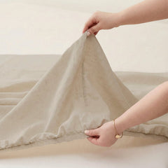 Washed Linen Cotton Sheet Set Natural