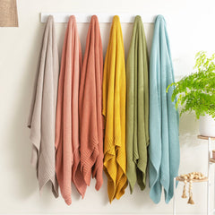 Kids Throw Cotton Knitted Moss Sage