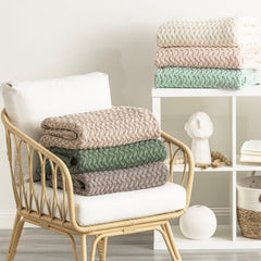 Throw Cotton Knitted Lenni Forest