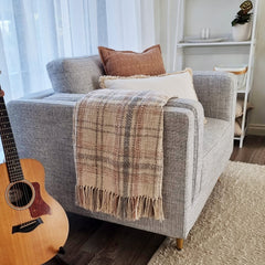 Rhiannon Throw 130 x 160 cm Grey Beige Multi