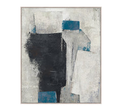 Surreal Echo Framed Canvas 100 x 120 x 4cm Grey & Blue Multi