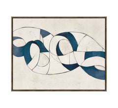 Timeless Drift Framed Canvas 70 x 90 x 4cm Beige & Blue Multi