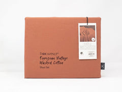 European Vintage Washed Cotton Sheets Auburn