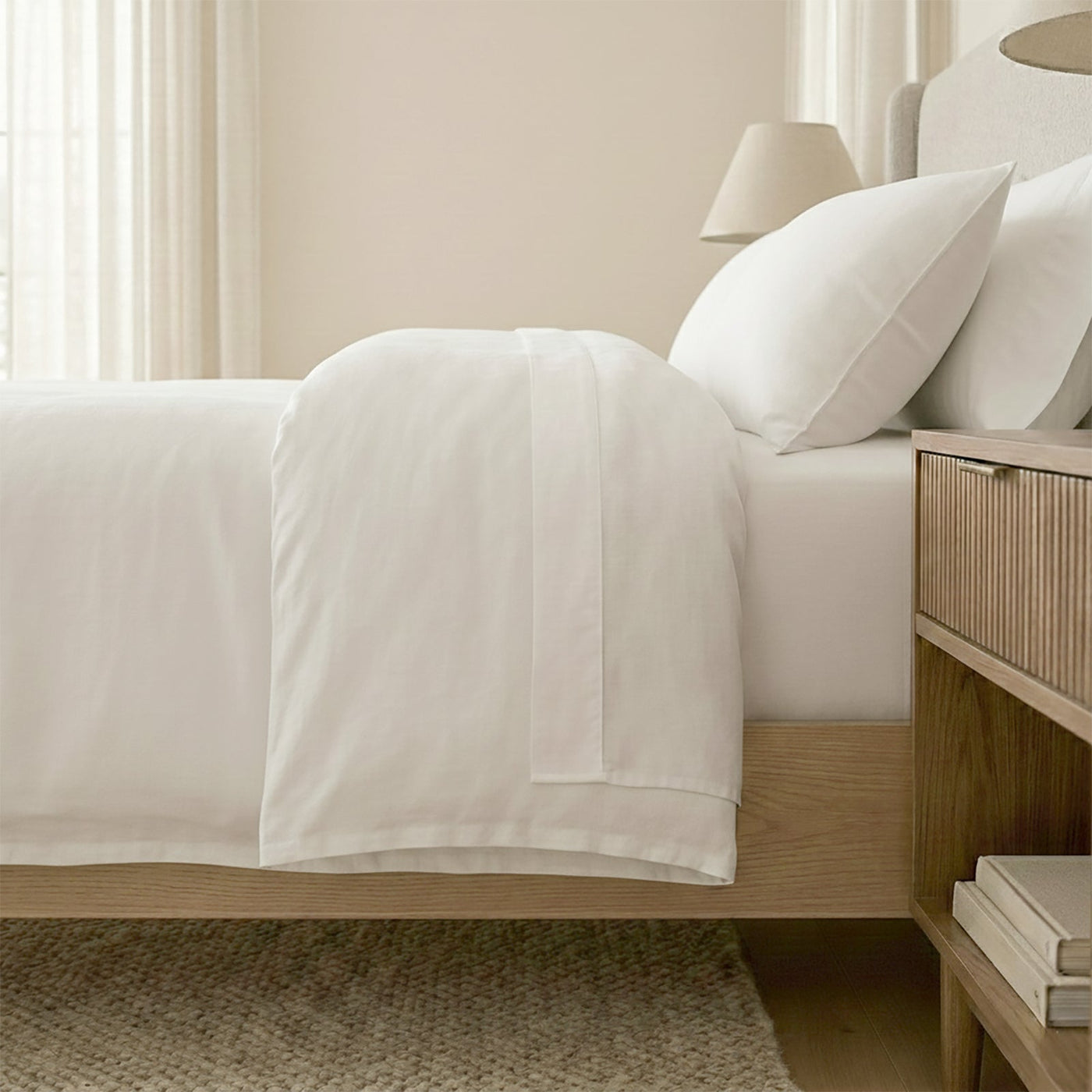 Washed Linen Cotton Quilt Cover Set White