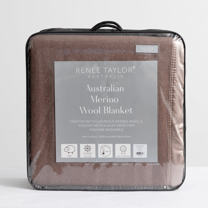 Australian Merino Wool Blanket Wood