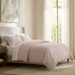 Washed Linen Cotton Quilt Cover Set Woodrose