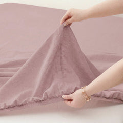 Washed Linen Cotton Sheet Set Woodrose