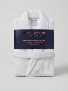 Chalet Robe Quick Dry Terry Cotton White