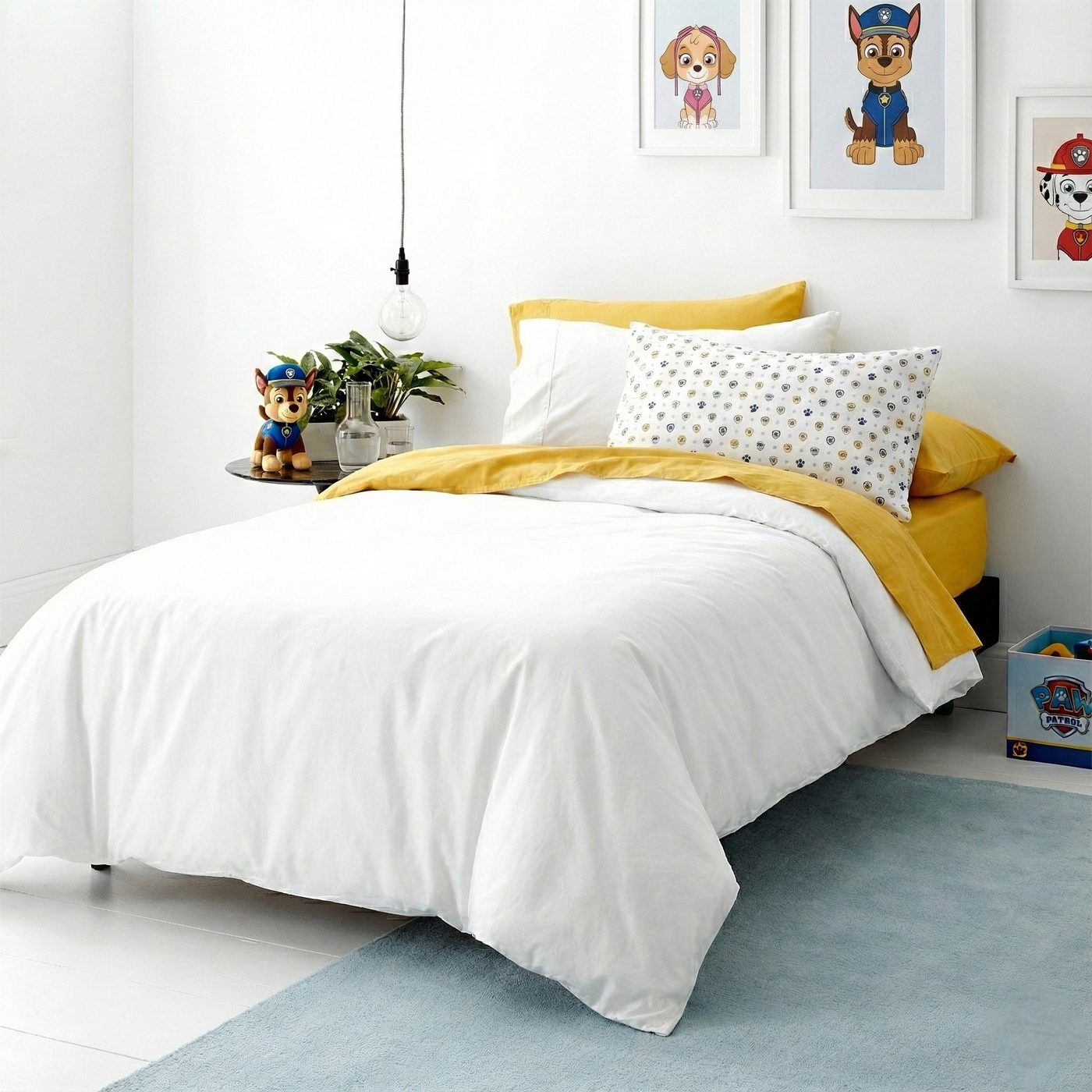 Kids Vintage Washed Quilt Cover Set White