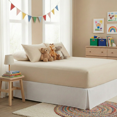 Jersey Knit Fitted Sheet Organic Cotton Oatmeal - No Flat Sheet